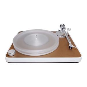 The gold with white chassis edition of the Clearaudio Concept MM Turntable