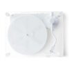 An overhead photo of the Transparent Turntable white edition.